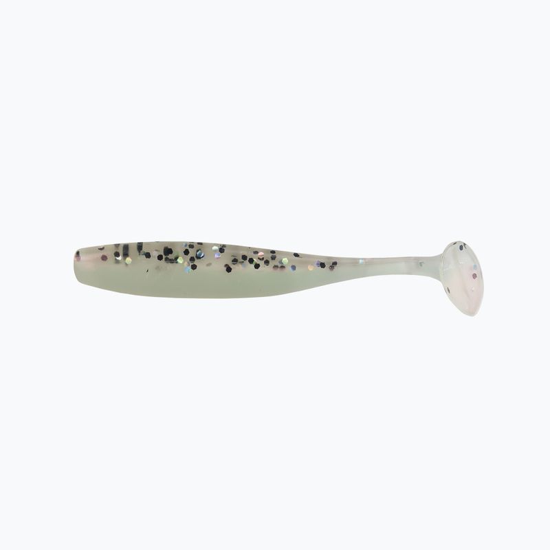 Esca in gomma Relax Bass 2,5 Laminato 4 pezzi chiaro/nero/ologramma glitter/perla