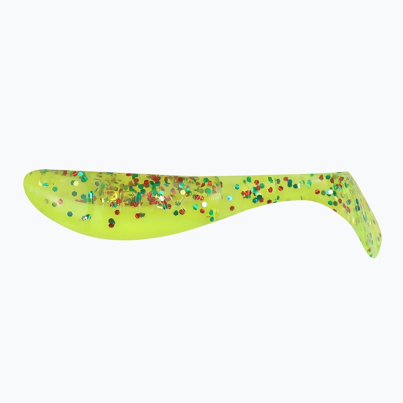 Esca in gomma Relax Hoof 2.5 laminata 4pc seta chartreuse/multi glitter