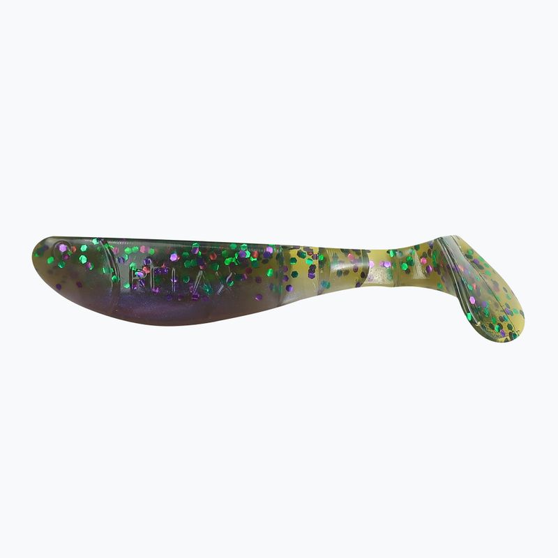 Esca in gomma Relax Zoccolo 2,5 Laminato 4 pezzi perla viola anguria/verde porpora glitterato