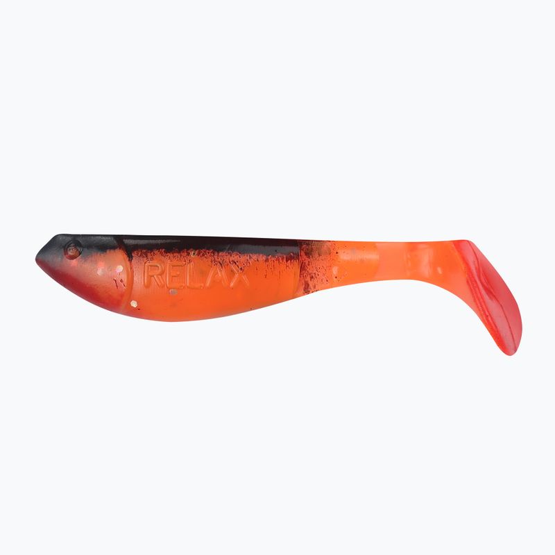 Esca in gomma Relax Hoof 2,5 Red Tail 4 pezzi arancio trasparente/ologramma glitterato