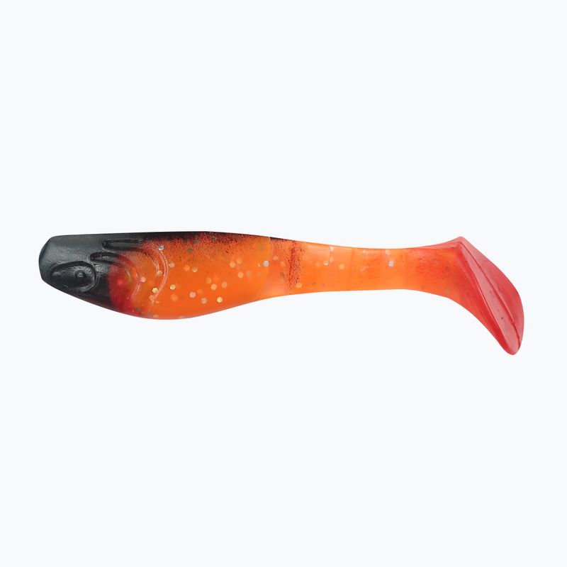 Esca in gomma Relax Hoof 3 Red Tail 4 pezzi arancio trasparente/ologramma glitterato