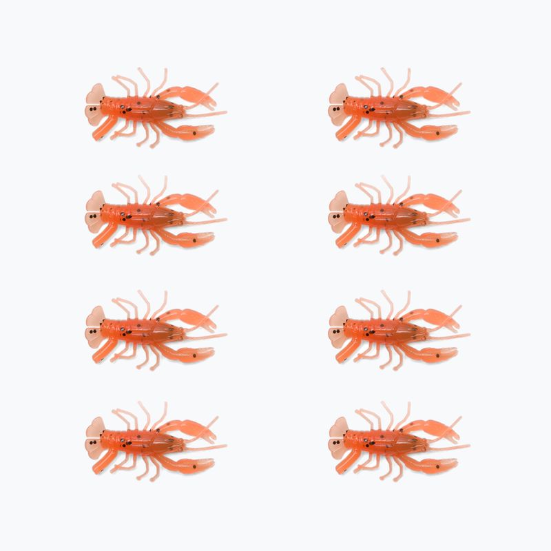 Relax Crawfish 1 Esca in gomma laminata 8 pezzi arancio oliva/nero glitterato