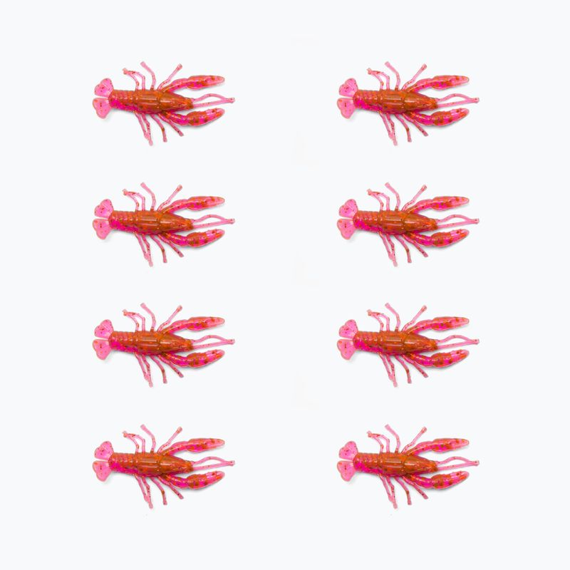 Esca in gomma Relax Crawfish 2 Standard 8 pezzi crawfish/glitter arancione