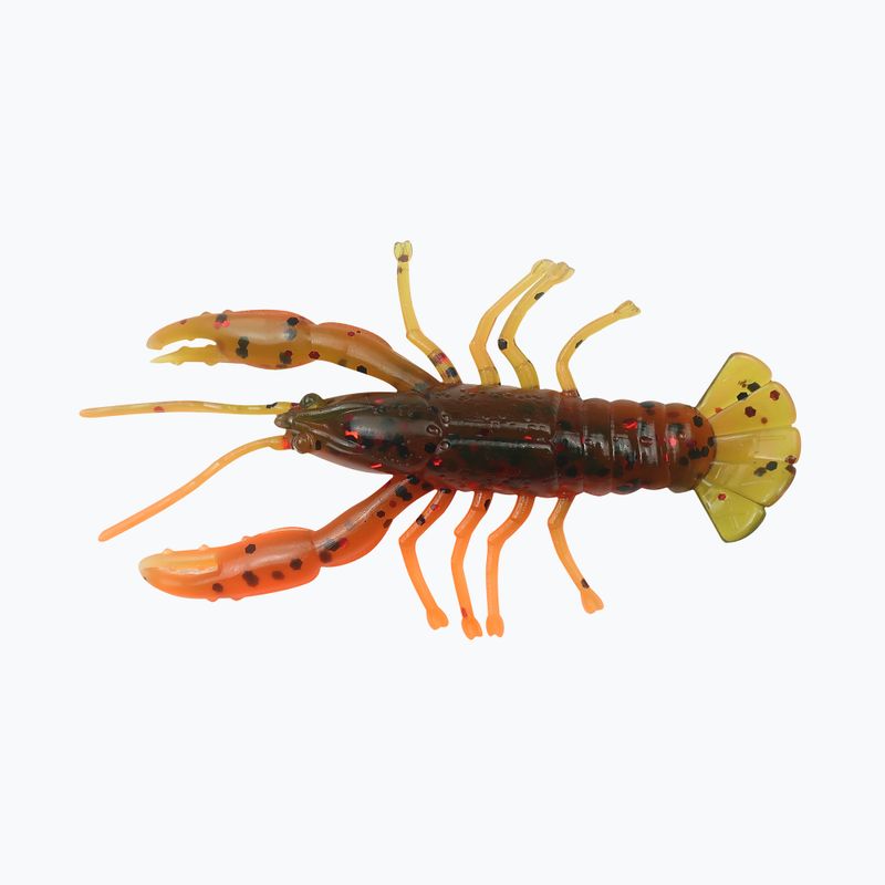 Relax Crawfish 2 Esca in gomma laminata 4 pezzi anguria/rosso/nero glitter/arancio