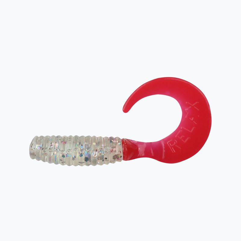 Esca in gomma Relax Twister VR1 Standard 8 pezzi trasparente/ologramma glitterato/rosso