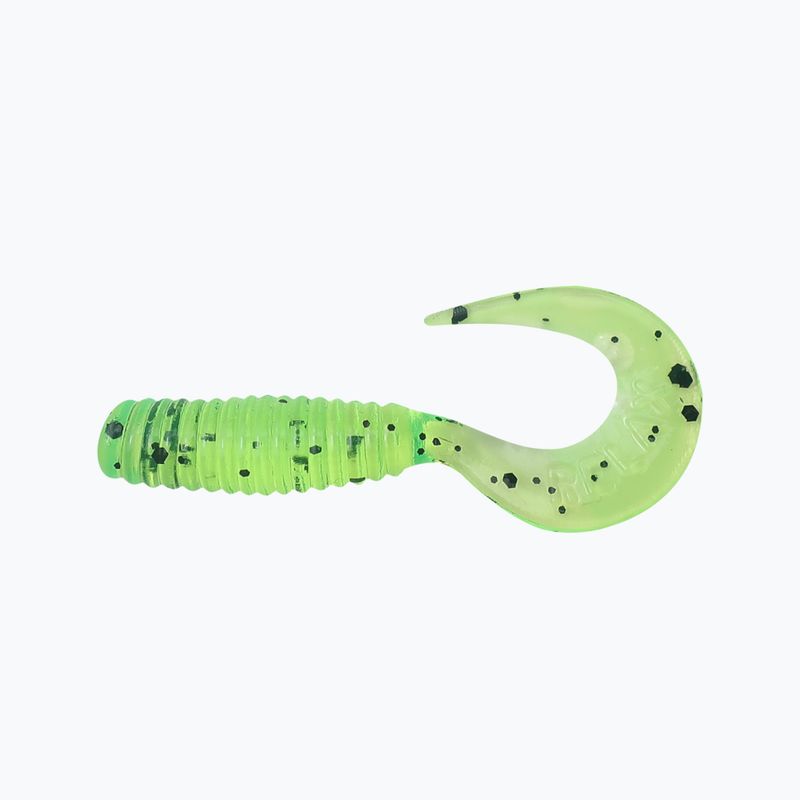 Esca in gomma Relax Twister VR1 Standard 8 pezzi lime/nero glitterato