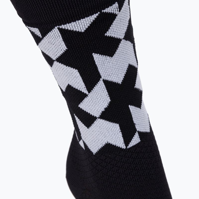 Calzini da ciclismo ASSOS Monogram bianco/nero 3