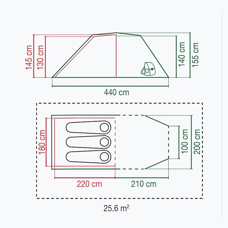 Tenda da campeggio per 3 persone Coleman Chimney Rock 3 Plus 3