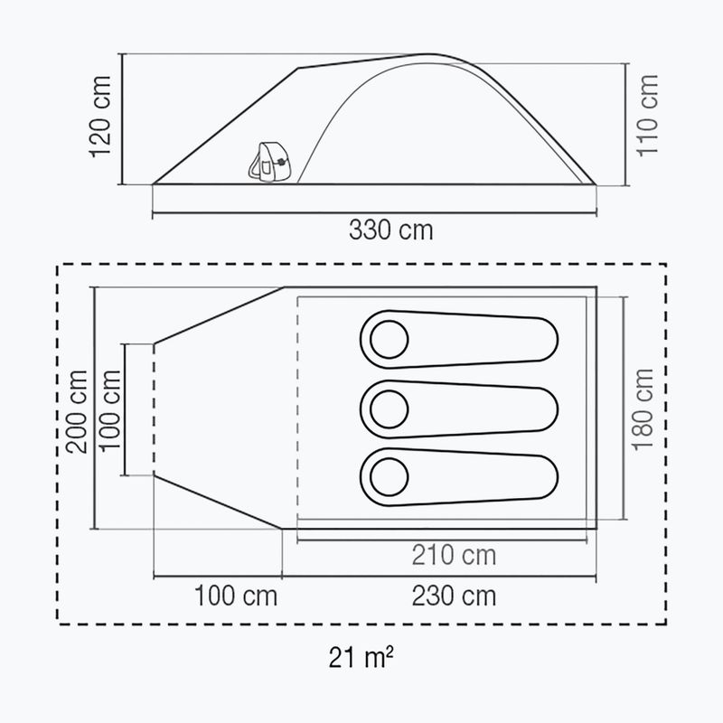 Tenda da campeggio Coleman Pingora 3 nera/verde per 3 persone 2