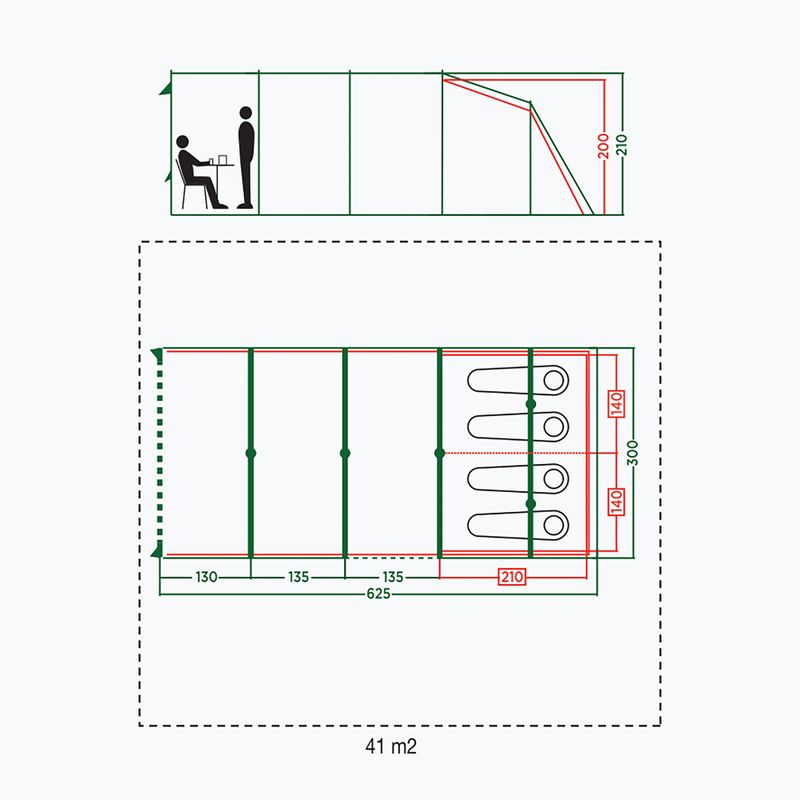 Tenda da campeggio Coleman Meadowood 4 Long blu 2