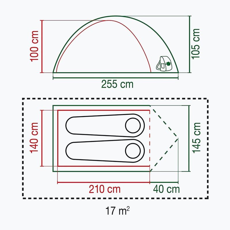 Tenda da campeggio per 2 persone Coleman Kobuk Valley verde 3