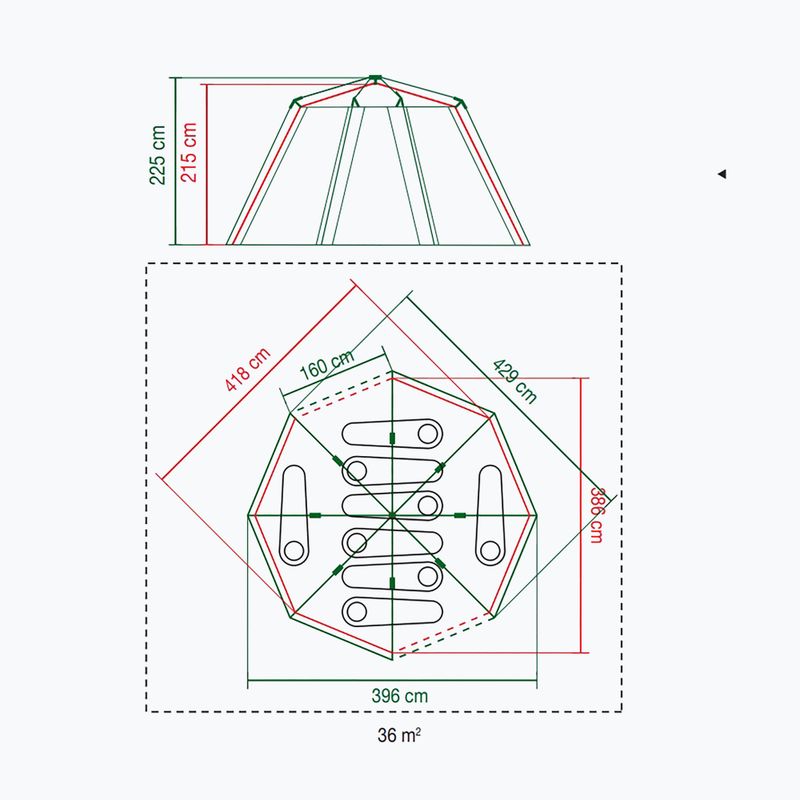 Coleman Octagon 8 Nuova tenda da campeggio grigia per 8 persone 7