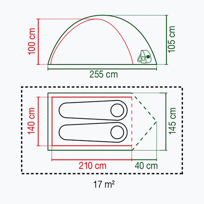 Tenda da trekking per 2 persone Coleman Darwin 2 nero/grigio 2