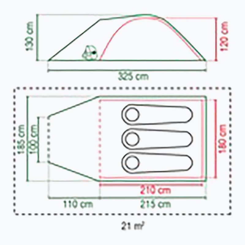 Tenda da campeggio 3 posti Coleman Darwin Summer 3 + beige 2