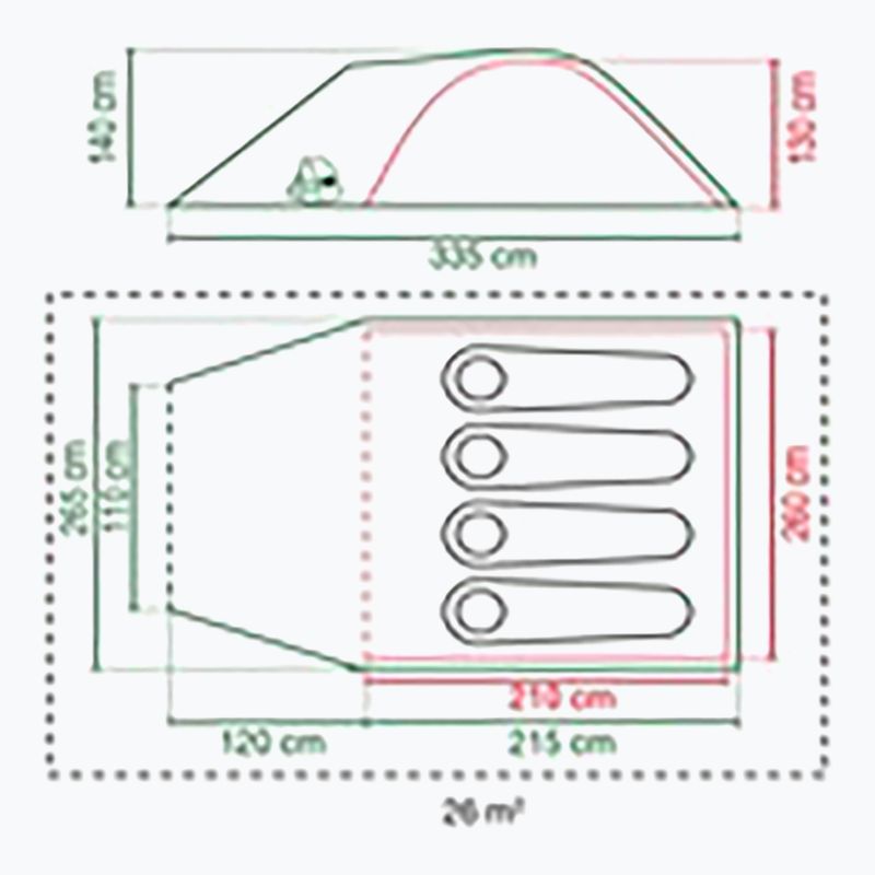 Tenda da campeggio 4 posti Coleman Darwin Summer 4 + beige 2