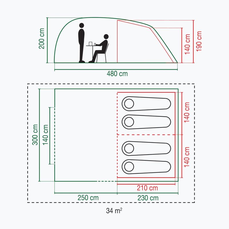 Tenda da campeggio 4-osobowy Coleman Vespucci 4 brown 2