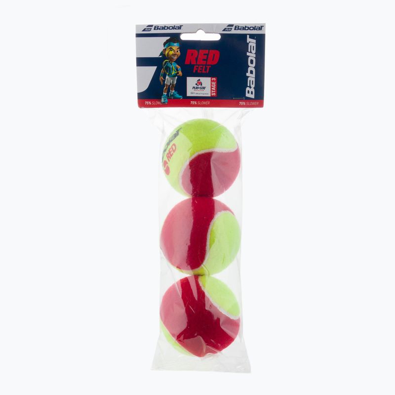 Palline da tennis Babolat in feltro rosso 3 pz. giallo