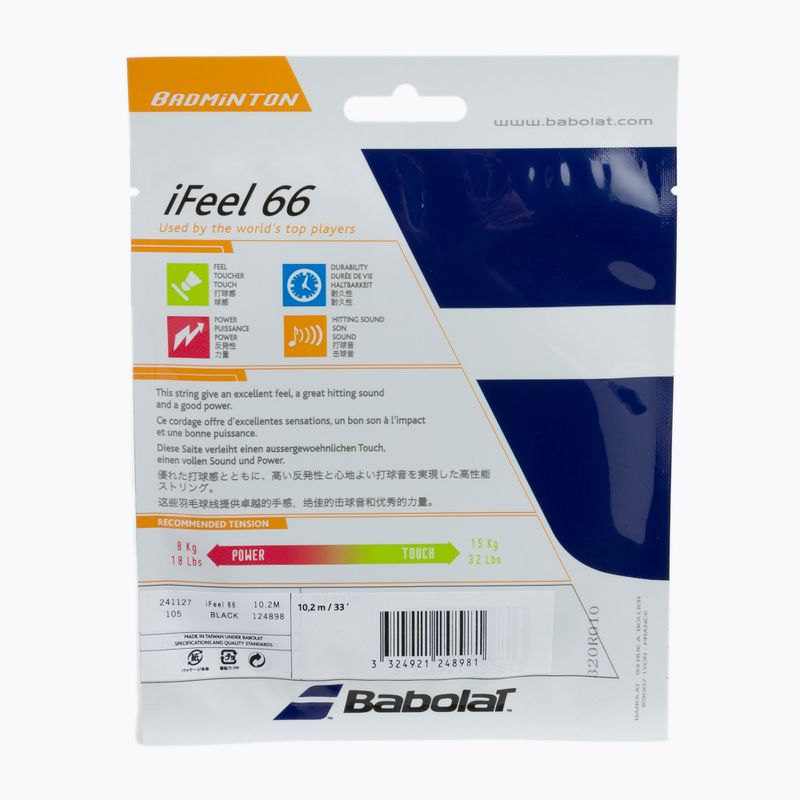 Babolat iFEEL corda da badminton 10,2 m 0,66 mm nero 2