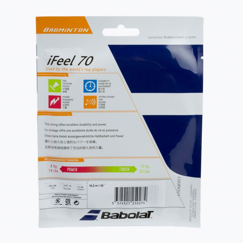 Babolat iFEEL corda da badminton 10,2 m 0,70 mm giallo 2