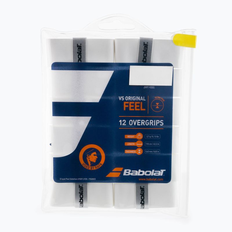 Babolat Vs Original fasce per racchette da tennis 12 pezzi bianco.