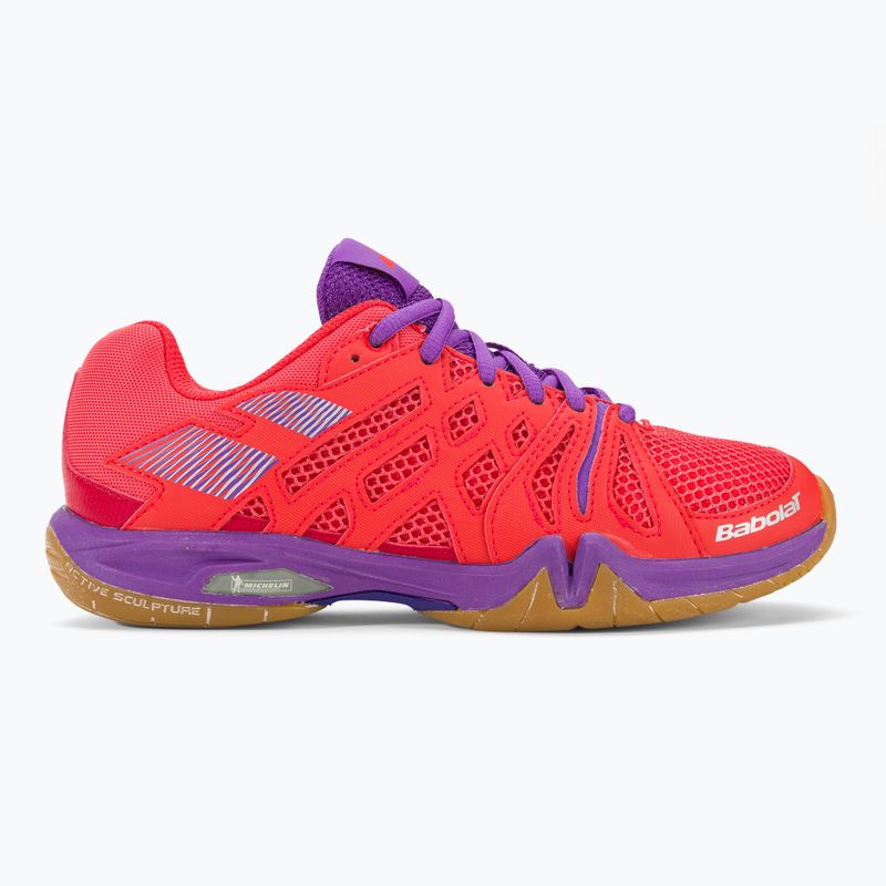 Scarpe da badminton da donna Babolat 18 Shadow Team rosa/viola 2