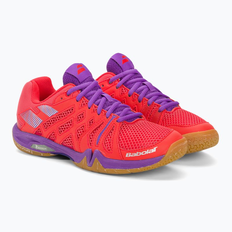Scarpe da badminton da donna Babolat 18 Shadow Team rosa/viola 5
