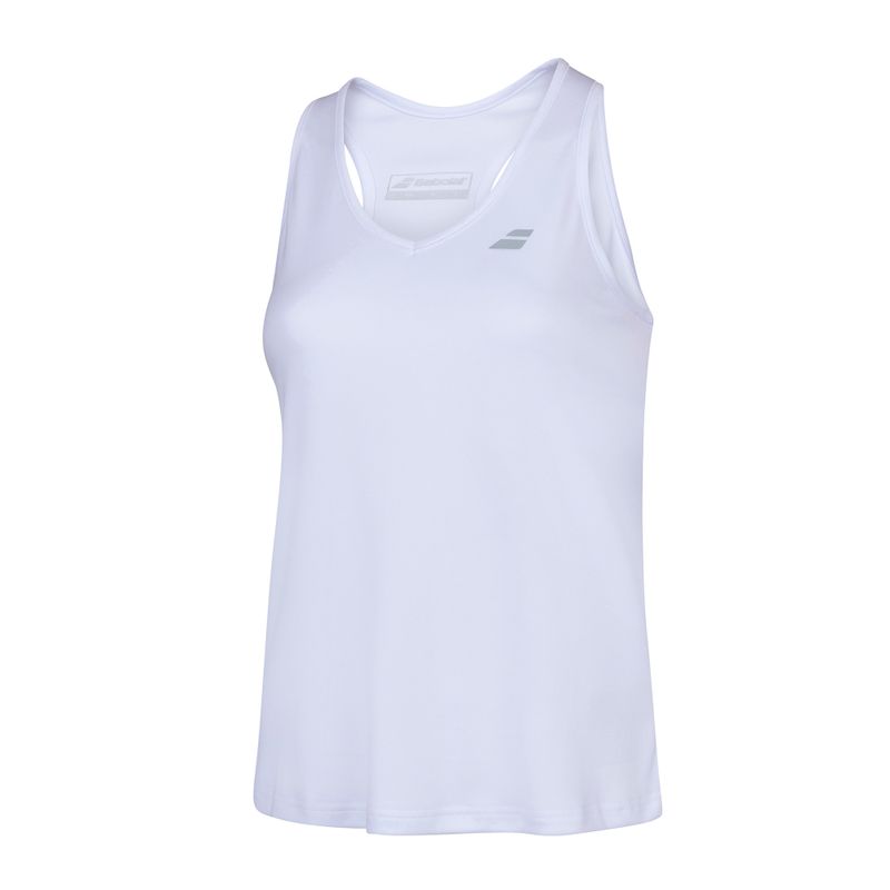 Maglietta da tennis Babolat da donna Play bianco/bianco