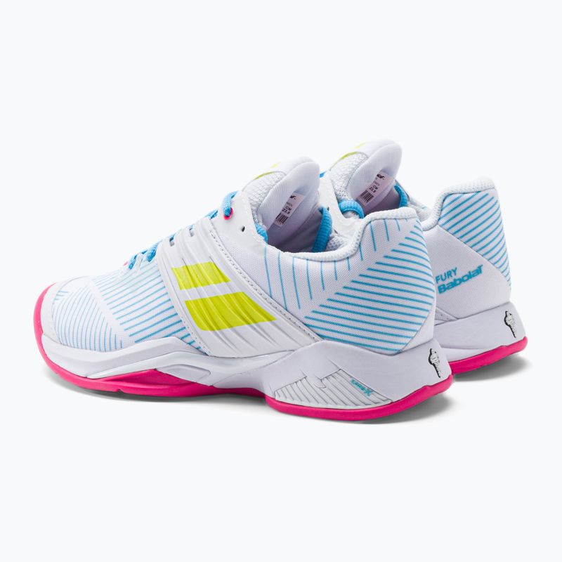Scarpe da tennis Babolat donna 22 Propulse Fury Clay bianco/zolfo primavera 3