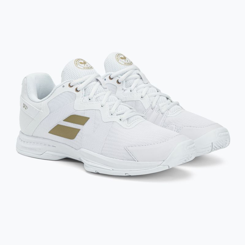 Babolat scarpe da tennis uomo 22 SFX3 All Court Wimbledon bianco/oro 4