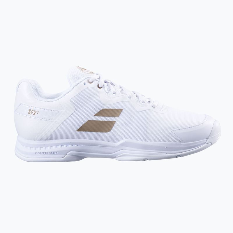 Scarpe da tennis Babolat donna SFX3 AC Wimbledon bianco/oro 11