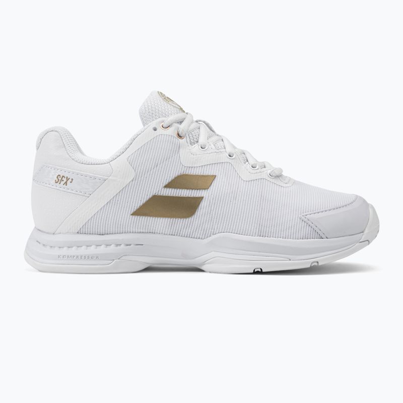 Scarpe da tennis Babolat donna SFX3 AC Wimbledon bianco/oro 2