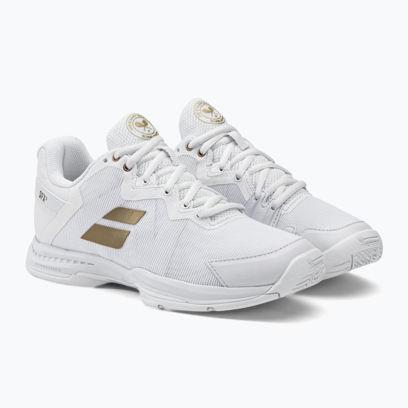 Scarpe da tennis Babolat donna SFX3 AC Wimbledon bianco/oro 4