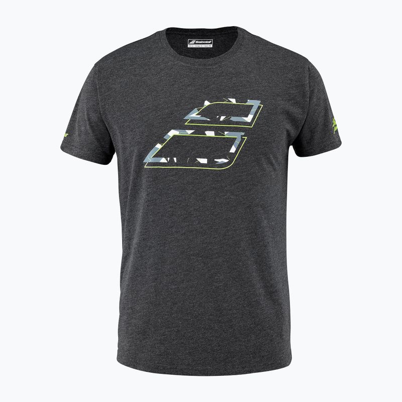 Maglietta da tennis da uomo Babolat Aero Cotton nero heather
