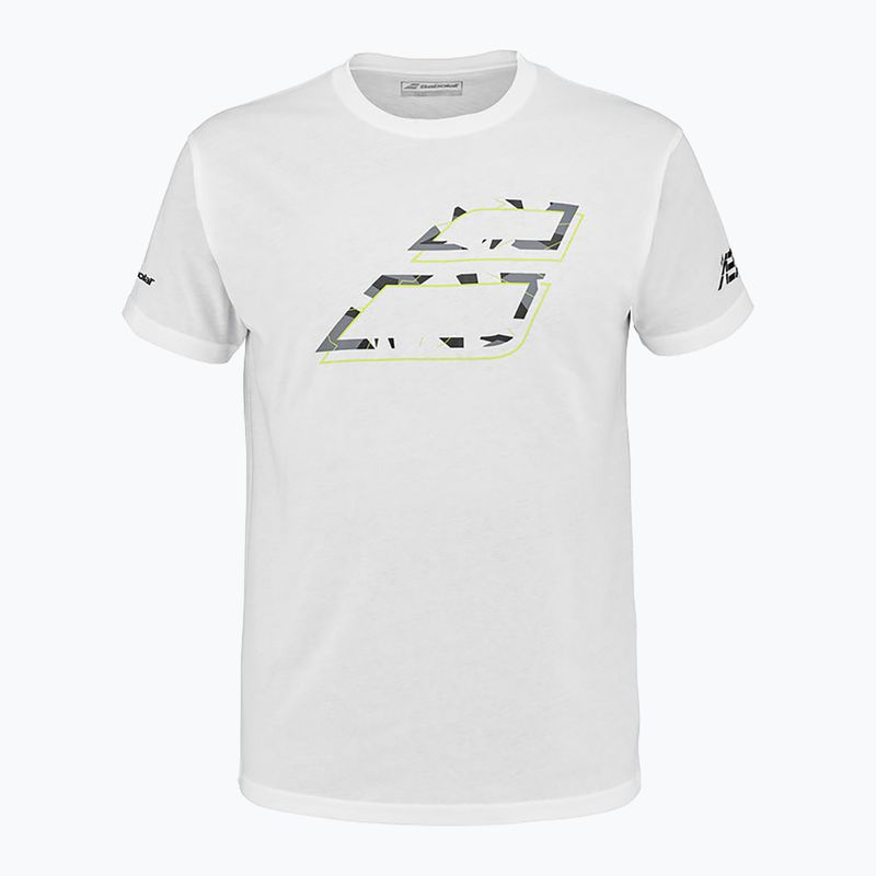 Maglietta da tennis Babolat Aero Cotton bianco/bianco da uomo