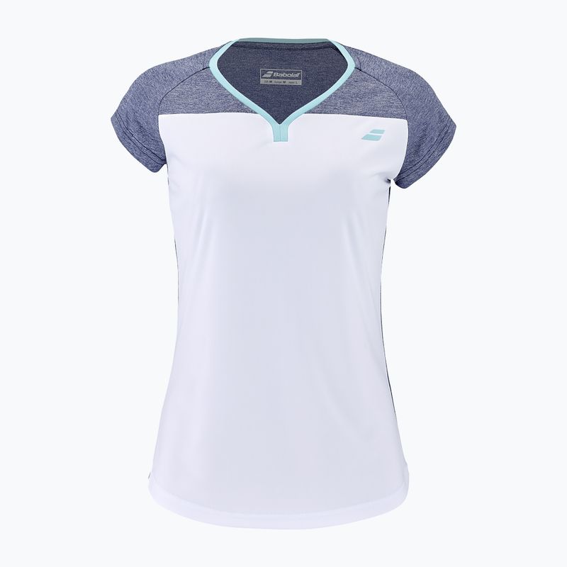 Maglietta da tennis Babolat da bambino Play Crew Neck bianco/blu heather