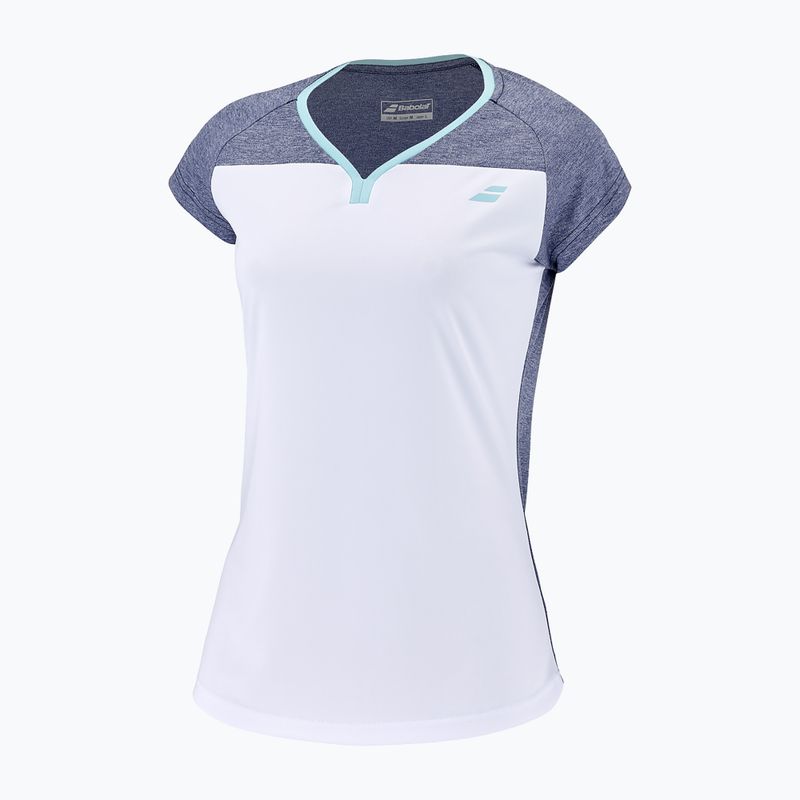 Maglietta da tennis Babolat da bambino Play Crew Neck bianco/blu heather 2