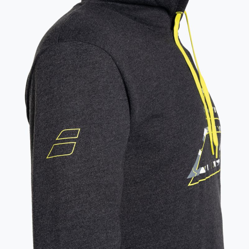 Felpa da tennis da uomo Babolat Aero Hood nero heather 5
