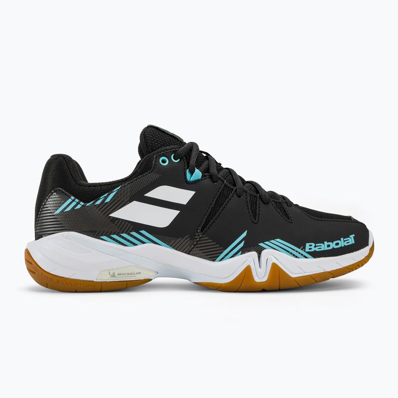 Babolat Shadow Spirit scarpe da badminton uomo nero/azzurro 2