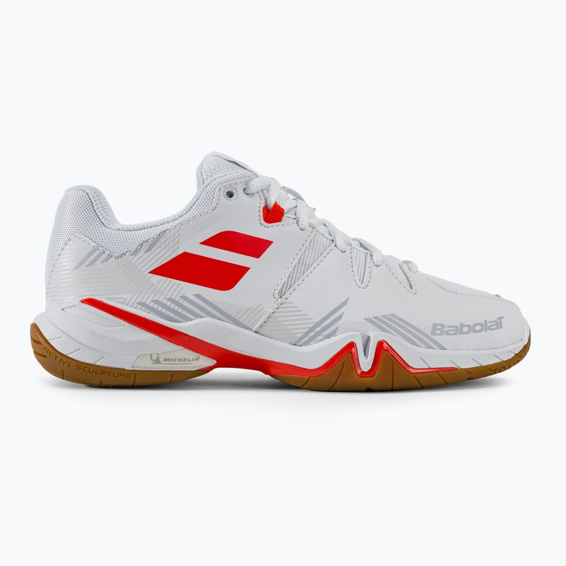 Scarpe da badminton Babolat Shadow Spirit bianco/lavanda da donna 2