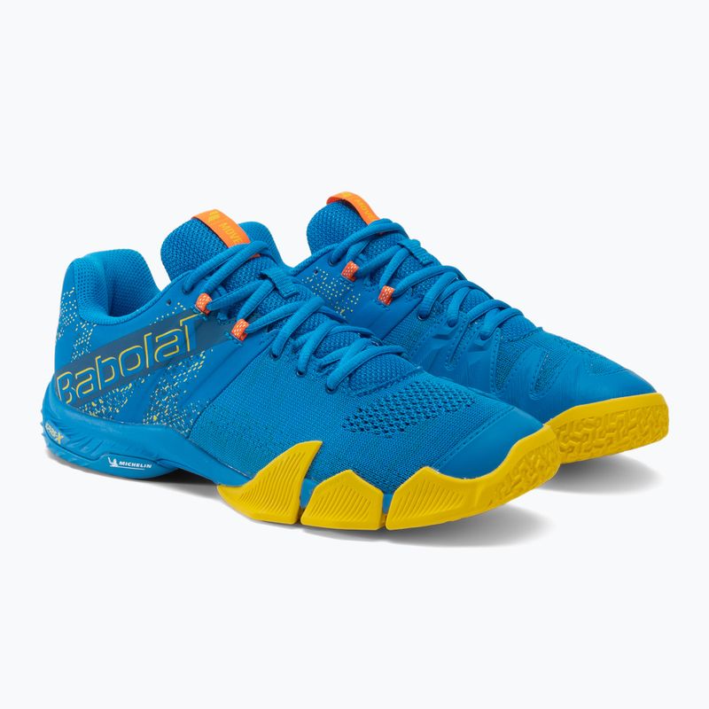 Babolat Movea scarpe da paddle da uomo blu francese/giallo brillante 4
