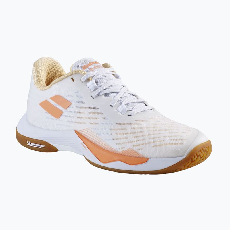 Scarpe da badminton da donna Babolat Shadow Tour 5 W bianco/giallo 8