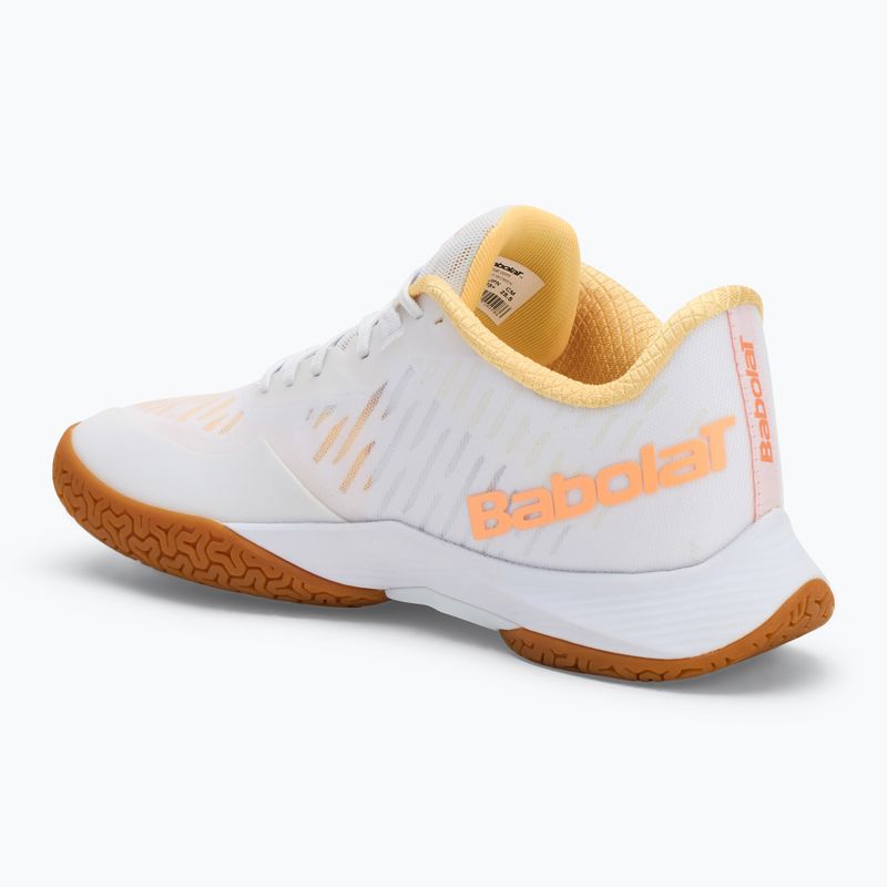 Scarpe da badminton da donna Babolat Shadow Tour 5 W bianco/giallo 3