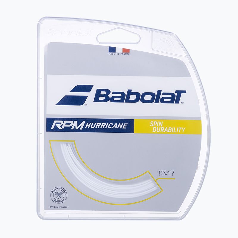 Corda da tennis Babolat 12 m RPM Hurricane bianco