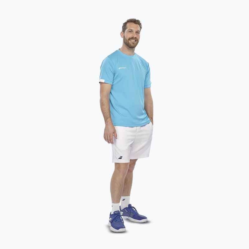 Maglietta Babolat Play a girocollo da uomo blu ciano