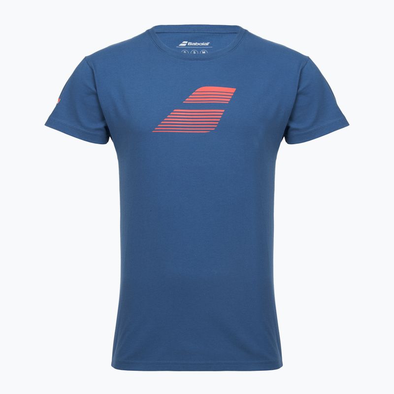 Maglietta Babolat Exercise Big Flag da uomo blu scuro