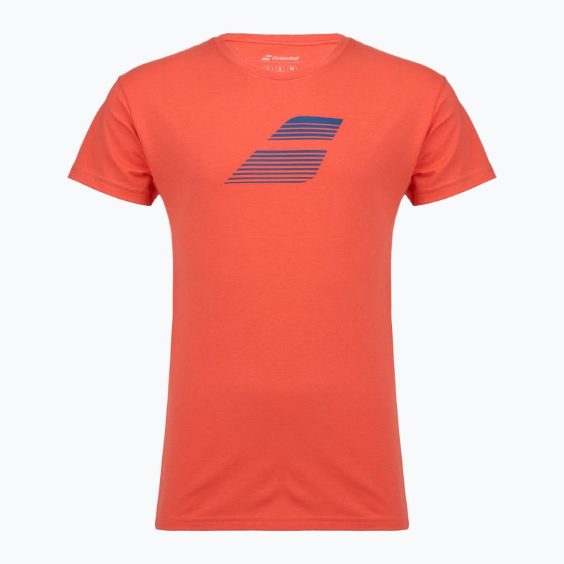 Maglietta Babolat Exercise Big Flag da uomo, colore corallo caldo