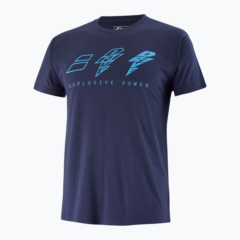 Maglietta Babolat Drive in cotone blu heritage da uomo 3