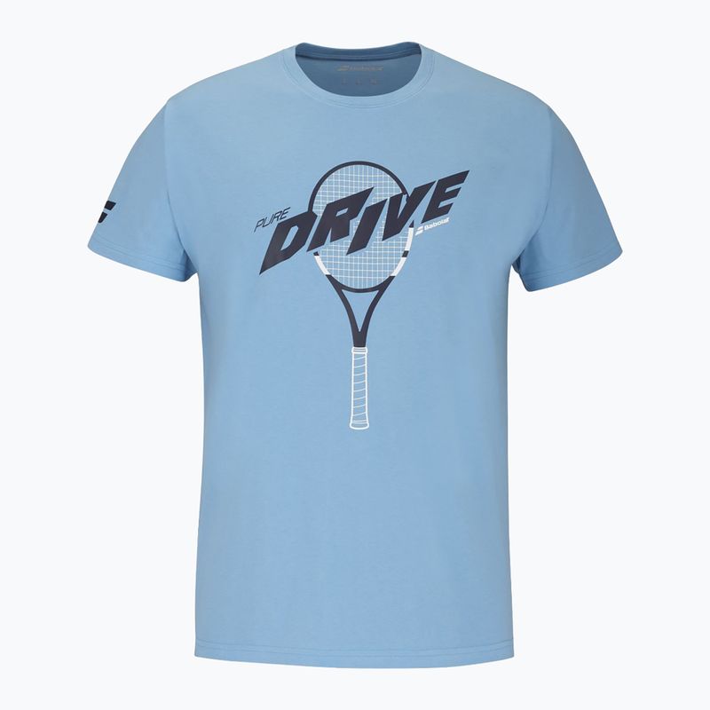 Maglietta Babolat Drive in cotone blu heritage da uomo