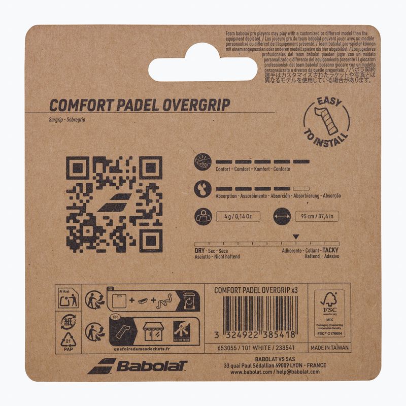 Manopole per padel Babolat Comfort Padel 3 pack white 4