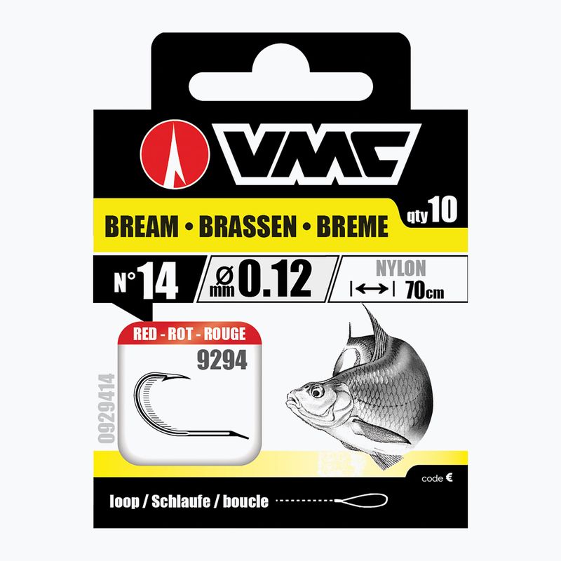 VMC Bream method leader 70 cm 10 pezzi rosso